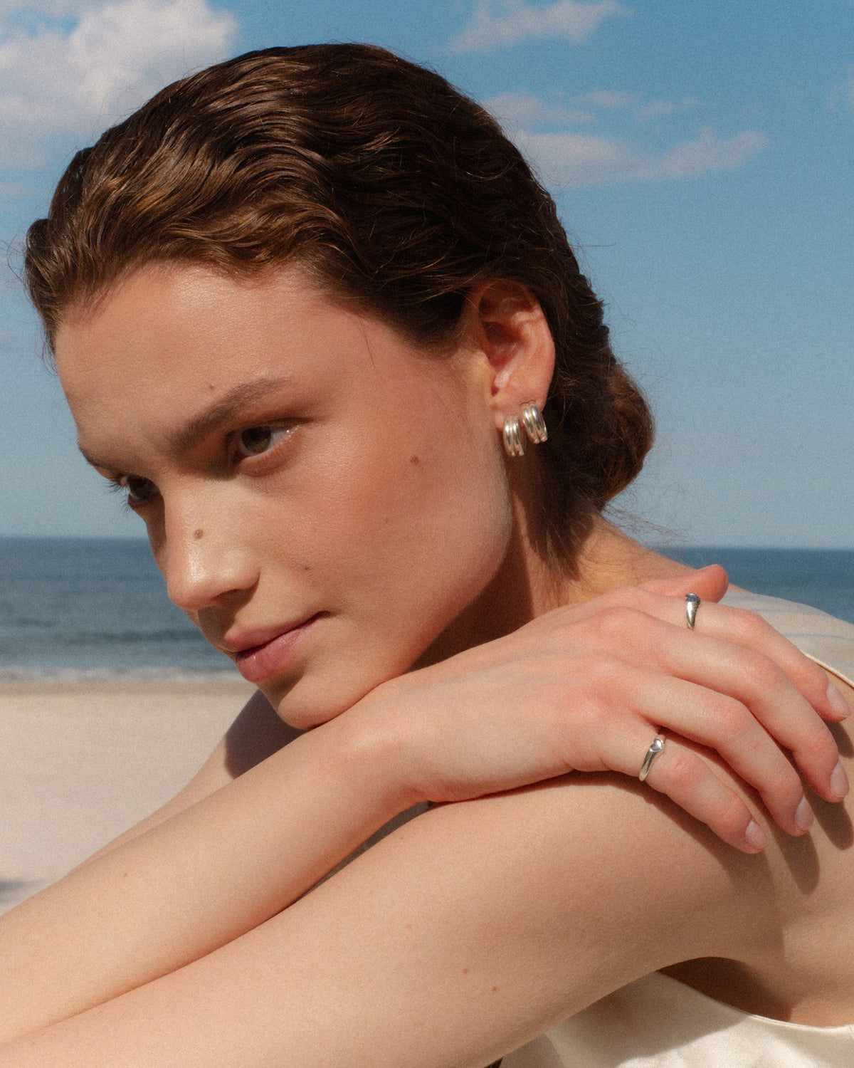 srebrne kolczyki, hoop earrings