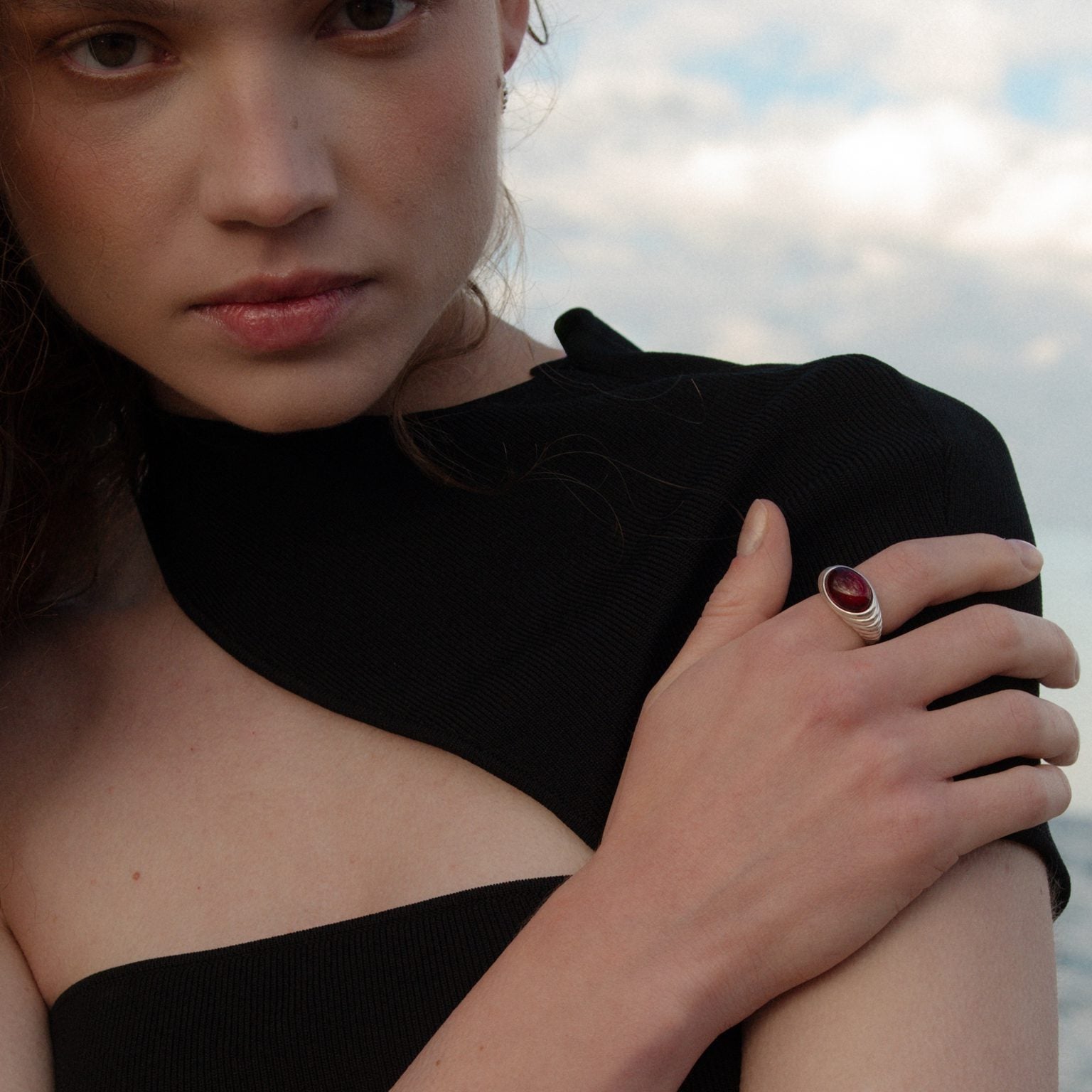 silver ring, statement ring