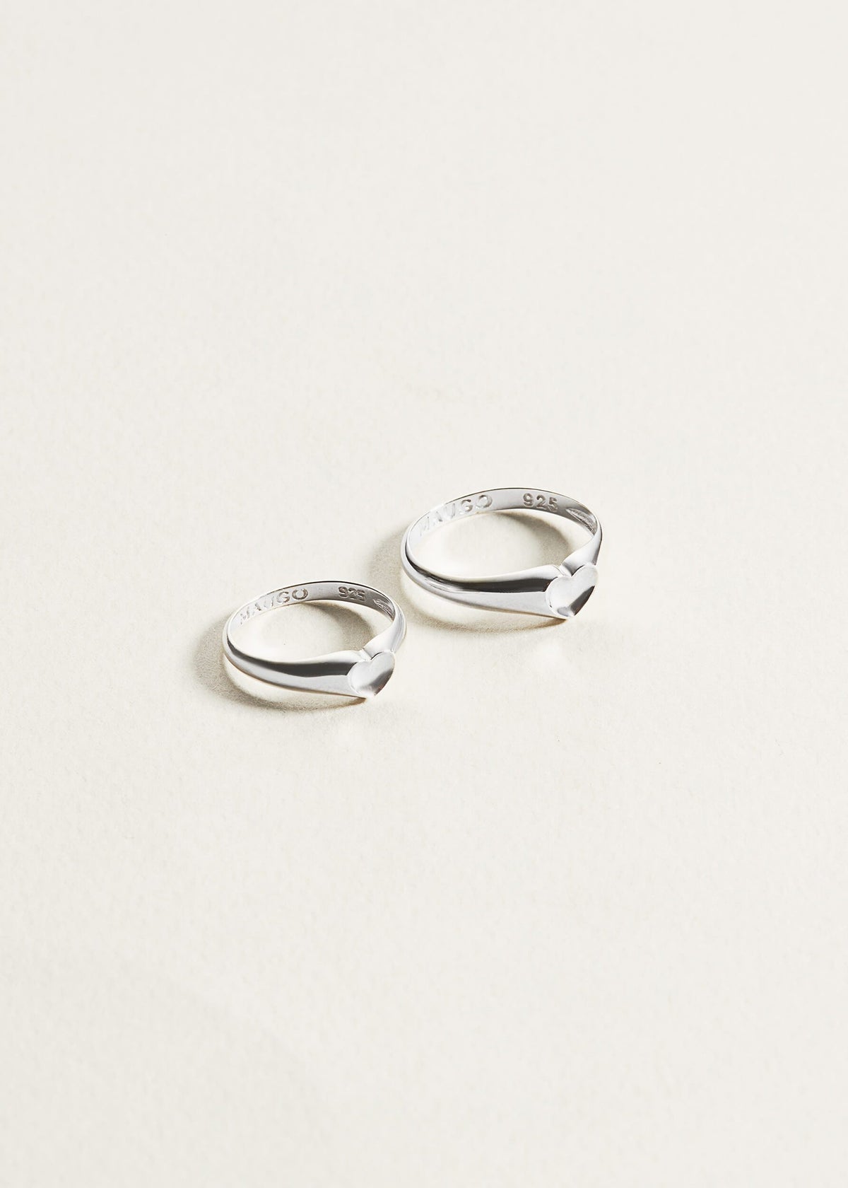silver ring, pinky ring, heart ring