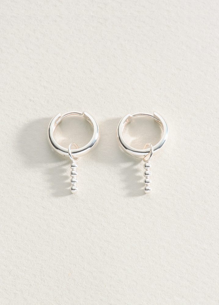 Kolczyki Beaded Charm  Hoops