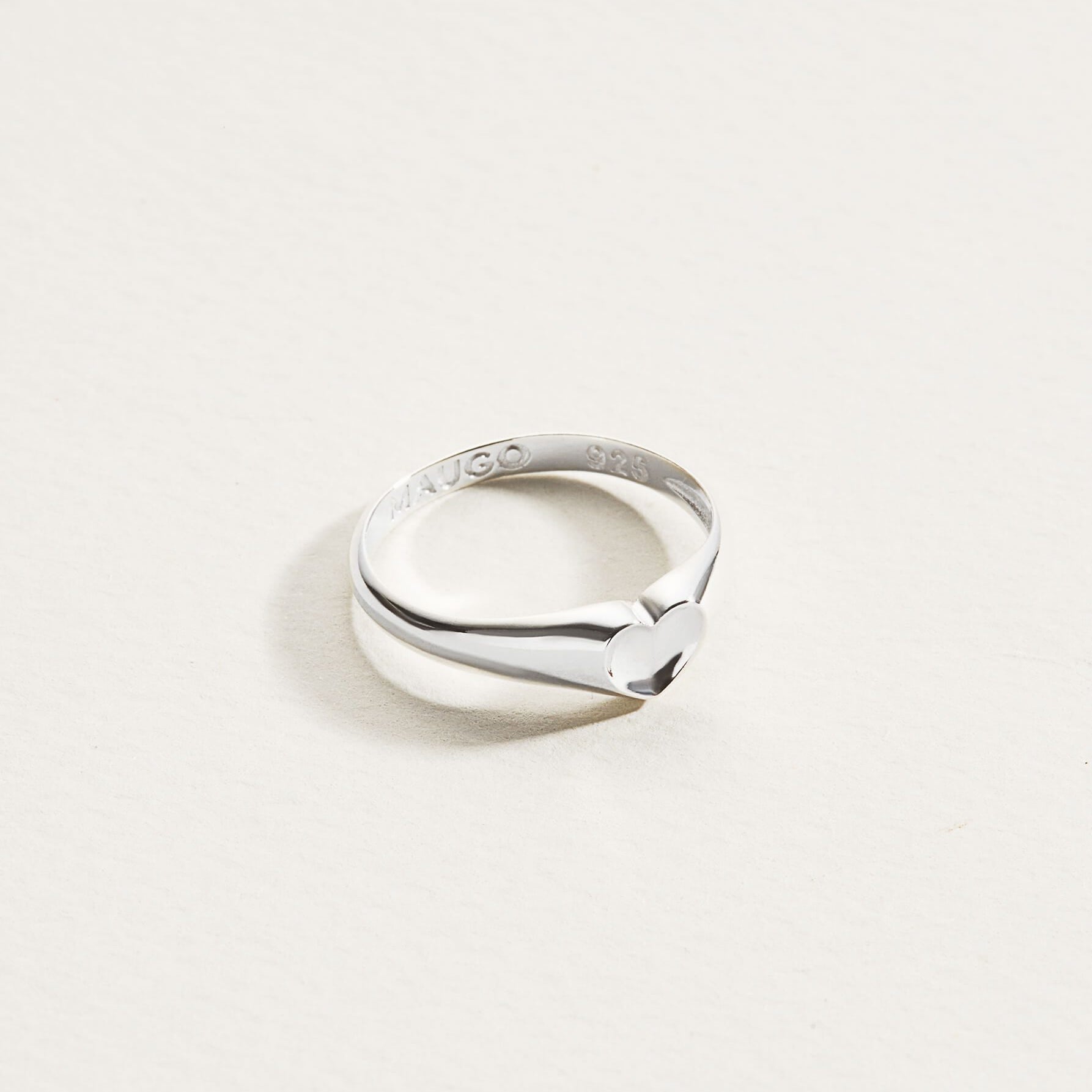 silver ring, heart ring