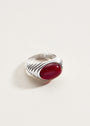 statement ring, silver ring, amber signet